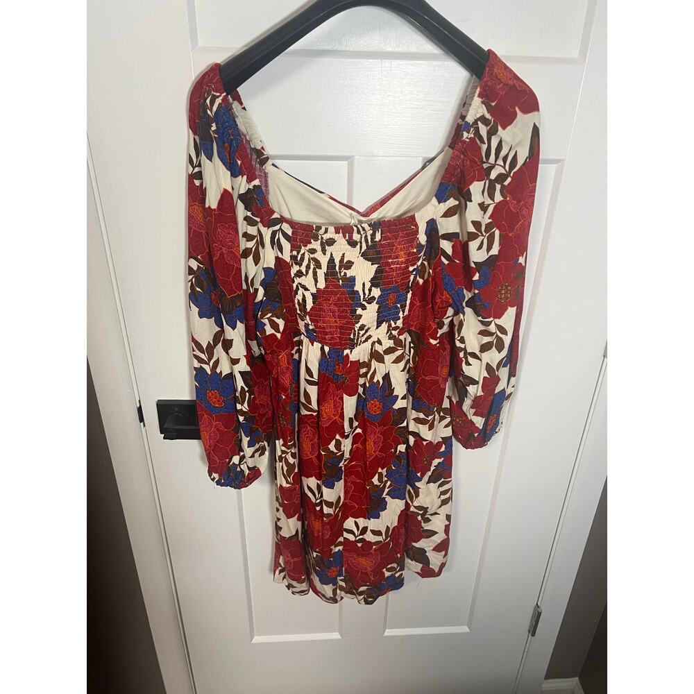 NEW! Maurices Plus Size Floral Sweetheart‎ Babydoll Mini Dress Sz 1X Long Sleeve - Picture 5 of 8